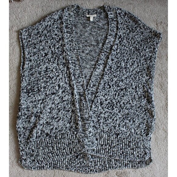 Eileen Fisher - Cap Sleeve, Open Front Cardigan in Melange Linen Grain Twist - L - Picture 8 of 10